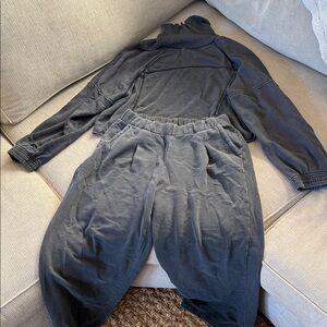 Aerie Charcoal Track Pants & Jogger Set